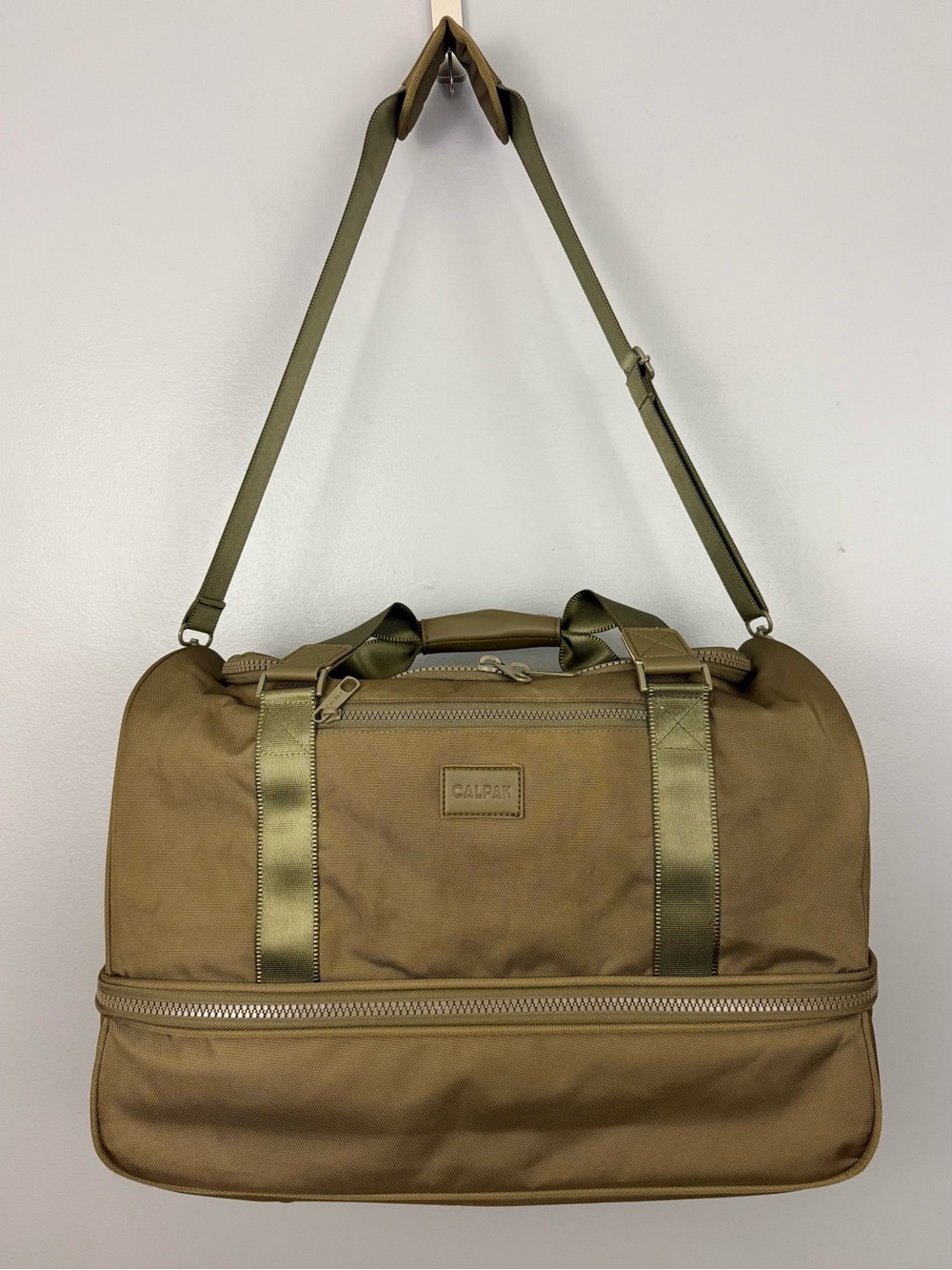 Calpak Olive Green Stevyn Duffel Bag with Shoe Compartment